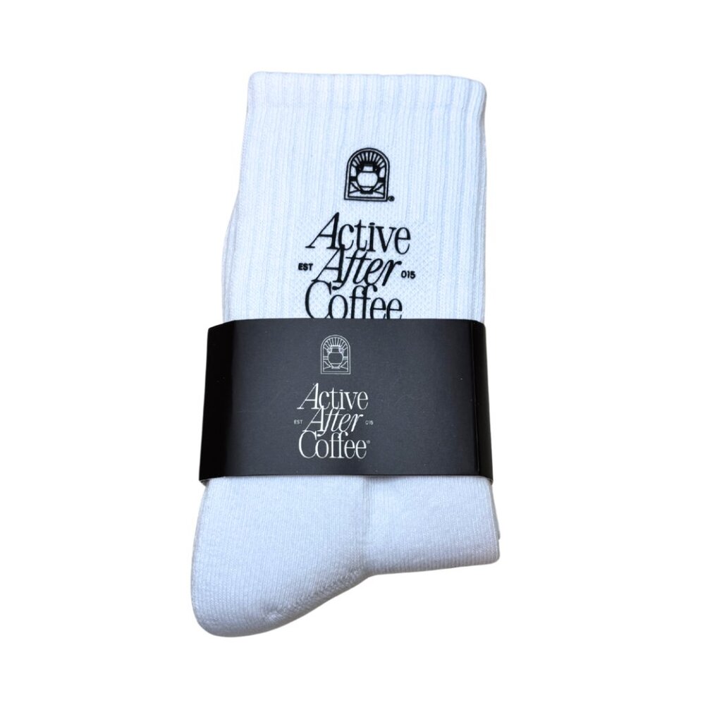 Active After Coffee Crew Socks 1 Pair White One Size